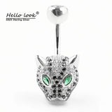 925 Sterling Silver Leopard Body Jewelry Belly Button Ring