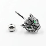 925 Sterling Silver Leopard Body Jewelry Belly Button Ring