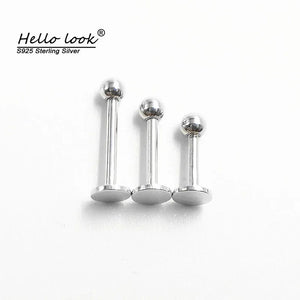 925 Silver Lip Stud Body Piercing Jewelry 3mm Ball Lip Piercing Labret Lip Ring