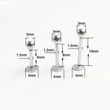 925 Silver Lip Stud Body Piercing Jewelry 3mm Ball Lip Piercing Labret Lip Ring