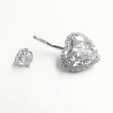 925 Silver Love Shape Belly Button Ring Zircon Nail Body Piercing Jewelry
