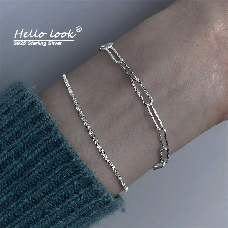 925 Silver Gypsophila Bracelet Oval Design