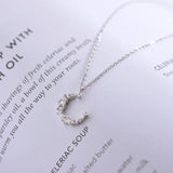 925 Sterling Silver Moon Diamond Necklace Clavicle Chain