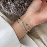 925 Sterling Silver Multi-Layer Bracelet Three-Layer Chain Unique