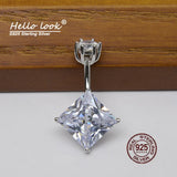 925 Silver Navel Piercing CZ Belly Button Ring Sexy Body Jewelry