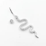 925 Silver Navel Piercing Snake Shape Belly Button Rings Women