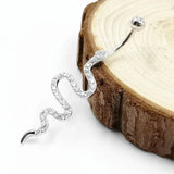 925 Silver Navel Piercing Snake Shape Belly Button Rings Women