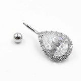 925 Silver Navel Piercing Zircon Belly Button Ring Sexy Hypoallergenic Jewelry