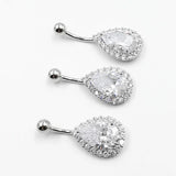 925 Silver Navel Piercing Zircon Belly Button Ring Sexy Hypoallergenic Jewelry