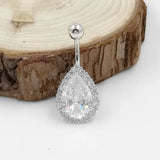 925 Silver Navel Piercing Zircon Belly Button Ring Sexy Hypoallergenic Jewelry