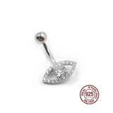 925 Silver Navel Piercing Zircon Eye Belly Button Ring Crystal Body Jewelry