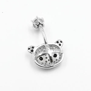 925 Silver Navel Piercing Zircon Belly Button Ring Panda Belly Rings