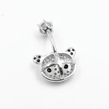 925 Silver Navel Piercing Zircon Belly Button Ring Panda Belly Rings
