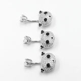 925 Silver Navel Piercing Zircon Belly Button Ring Panda Belly Rings