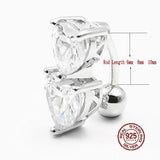 925 Silver Navel Ring Double CZ Belly Button Piercing
