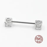 925 Silver Nipple Ring Zircon Tongue Lip Piercing Ear Bone Rings