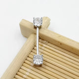 925 Silver Nipple Ring Zircon Tongue Lip Piercing Ear Bone Rings