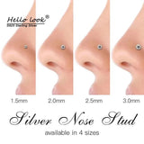 925 Silver Nose Ring Zircon Nose Nail Body Piercing 18K Plating