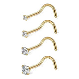925 Silver Nose Ring Zircon Nose Nail Body Piercing 18K Plating