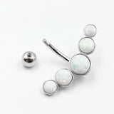 925 Silver Opal Belly Button Ring for Women, Navel Piercing Beach Belly Rings