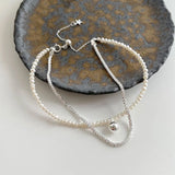 925 Sterling Silver Pearl Bracelet Double Silver Jewelry Bracelet for Women