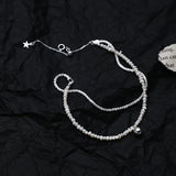 925 Sterling Silver Pearl Bracelet Double Silver Jewelry Bracelet for Women