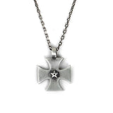 925 Silver Power Star Cross Pendant Necklace Punk Style Jewelry