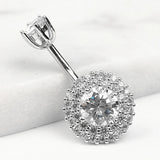 925 Silver CZ Belly Button Ring Punk Navel Piercing Body Jewelry