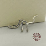925 Silver Snake Earcuff Gothic Clip Earrings
