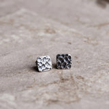 925 Sterling Silver Vintage Stud Earrings Classic Square Jewelry