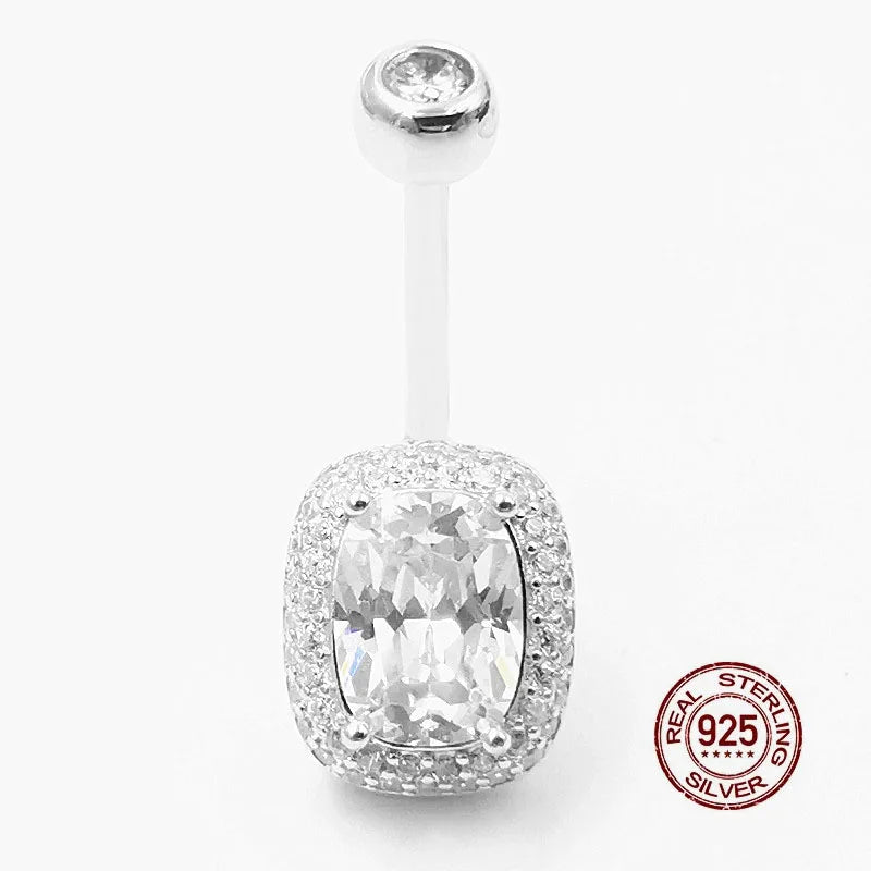 Yellow Zircon Navel Piercing 925 Sterling Silver Belly Ring