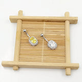Yellow Zircon Navel Piercing 925 Sterling Silver Belly Ring