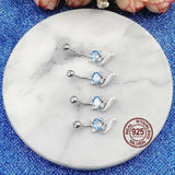 Crystal Fox Belly Button Ring 925 Sterling Silver Navel Piercing