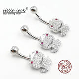 Frog Prince Navel Piercing 925 Sterling Silver Belly Button Ring Crystal