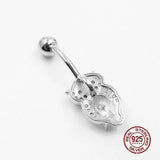 Owl Belly Button Rings 925 Sterling Silver Navel Piercing Body Jewelry