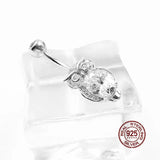 Owl Belly Button Rings 925 Sterling Silver Navel Piercing Body Jewelry