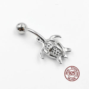 Turtle Navel Piercing 925 Silver Belly Button Ring Body Jewelry