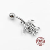 Turtle Navel Piercing 925 Silver Belly Button Ring Body Jewelry