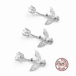 925 Silver Eagle Belly Ring with Zircon Navel Piercing