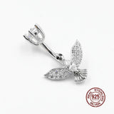 925 Silver Eagle Belly Ring with Zircon Navel Piercing