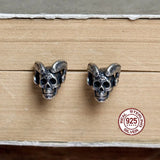 925 Sterling Silver Satan Skull Earring Evil Spirit - Gothic Punk Jewelry