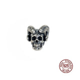 925 Sterling Silver Satan Skull Earring Evil Spirit - Gothic Punk Jewelry