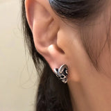 925 Sterling Silver Satan Skull Earring Evil Spirit - Gothic Punk Jewelry