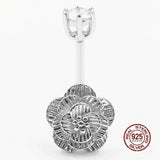 925 Silver Flower Navel Ring Belly Button Piercing