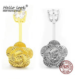925 Silver Flower Navel Ring Belly Button Piercing