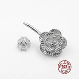 925 Silver Flower Navel Ring Belly Button Piercing