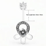 Flower Belly Button Ring 925 Sterling Silver Navel Piercing Wedding Body Jewelry