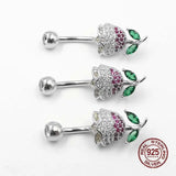 Flower Navel Piercing 925 Sterling Silver Belly Button Ring