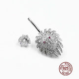 Zircon Lion Belly Button Ring 925 Sterling Silver Navel Piercing
