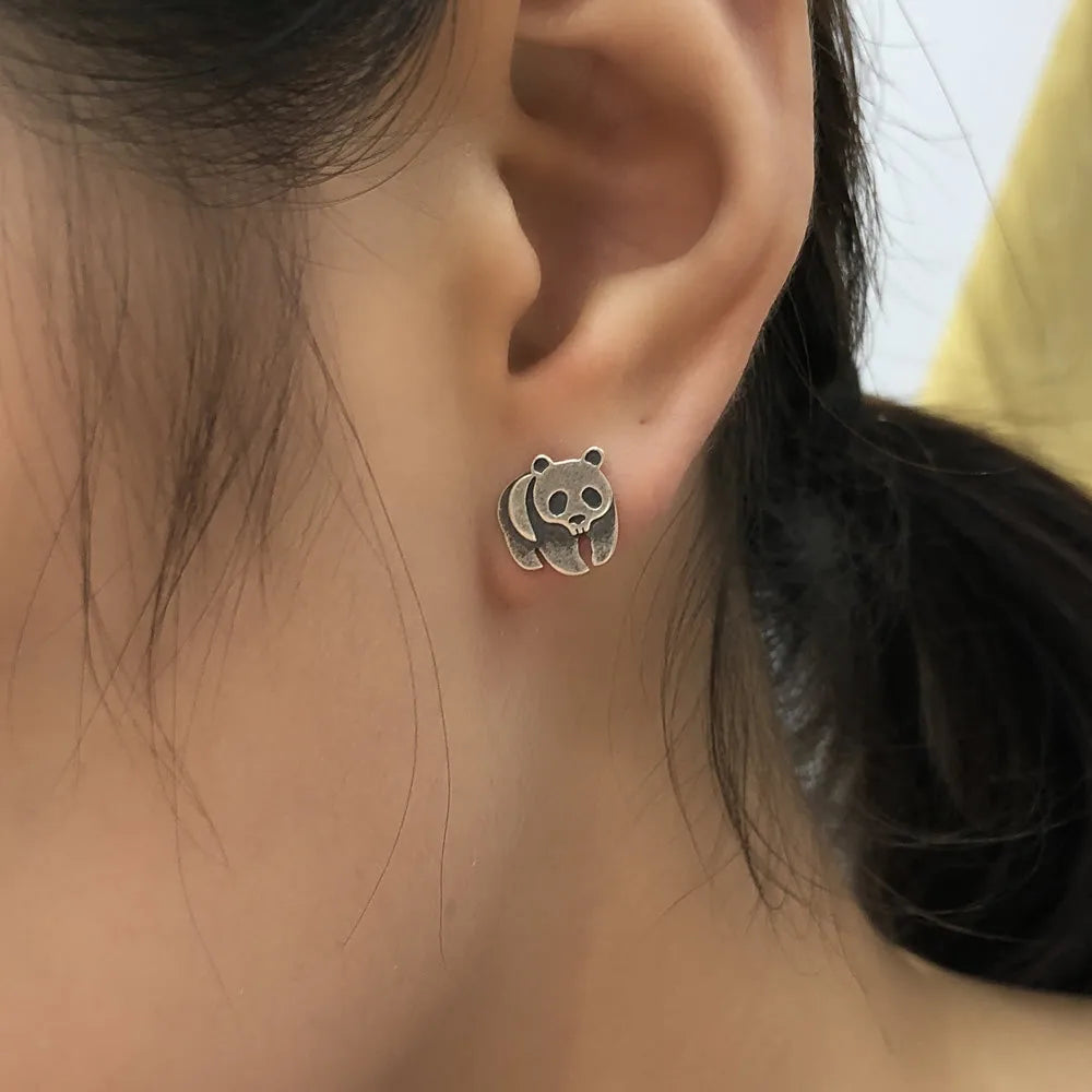 Gothic 925 Silver Ear Studs Vintage Piercing Jewelry DIY Punk Earrings